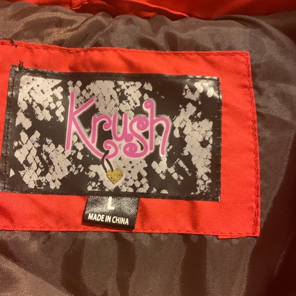 Red Puffer Jacket with fur hood - Picture 2 of 6